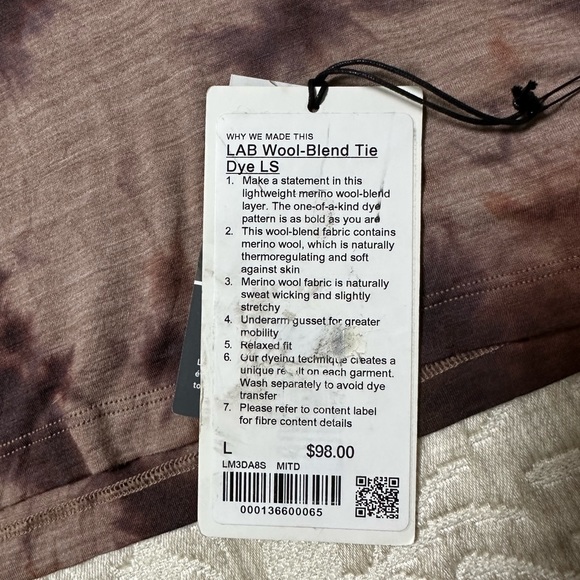 Lululemon Merino Blend Long sleeve tie dye - Picture 3 of 3